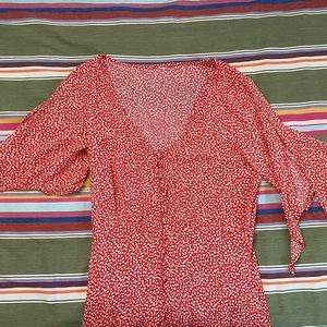 H&M Floral Tie-Sleeve Maxi Dress